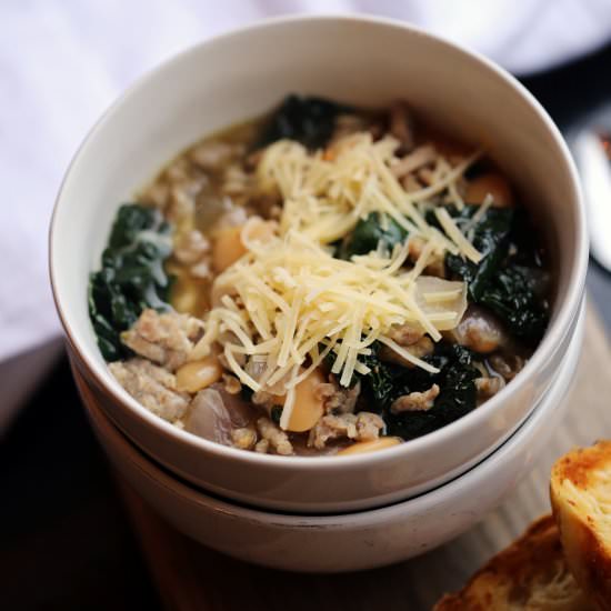 Sausage Kale Soup with White Beans