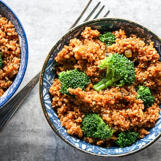 Broccoli Bulgur Pilaf
