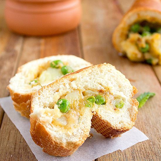 Samosa Stuffed French Bread