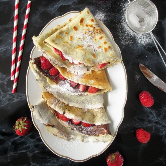 Crepes with Nutella and Strawberries