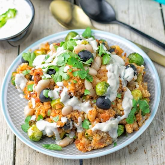 Cauliflower Rice Sprouts Salad