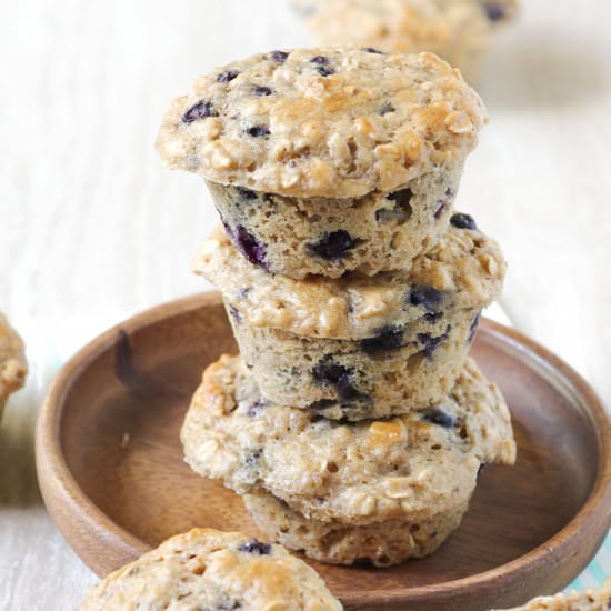 Blueberry Yogurt Oatmeal Muffins