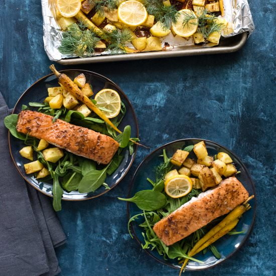 Sheet Pan Maple-Mustard Salmon