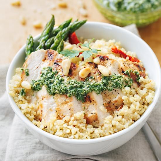 Lemon Chicken Pesto Bowls