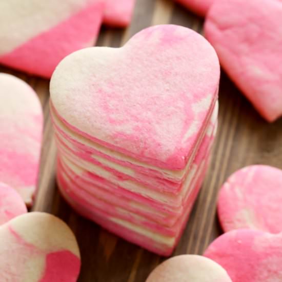 Marbled Valentine Cookies