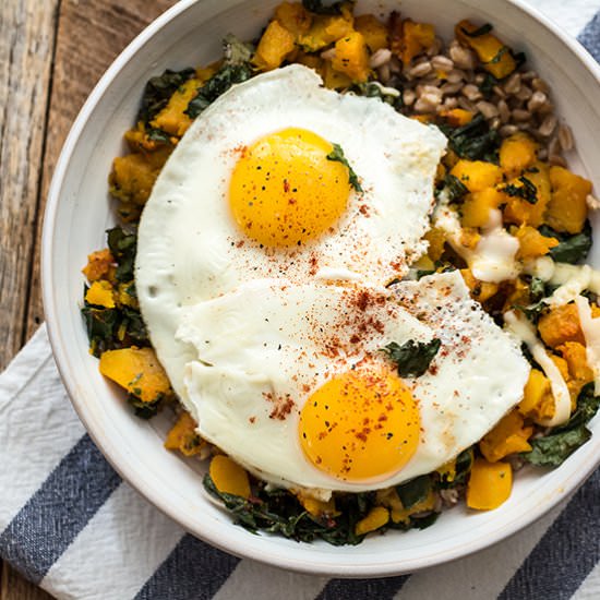Butternut Squash, Kale & Farro Bowl