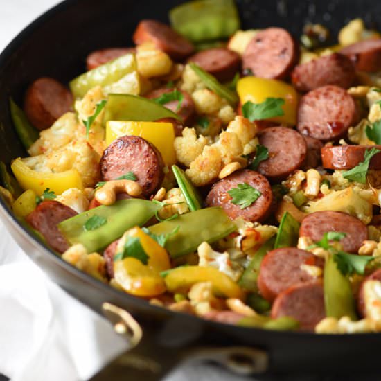 Turkey Sausage and Cauliflower Stir-Fry