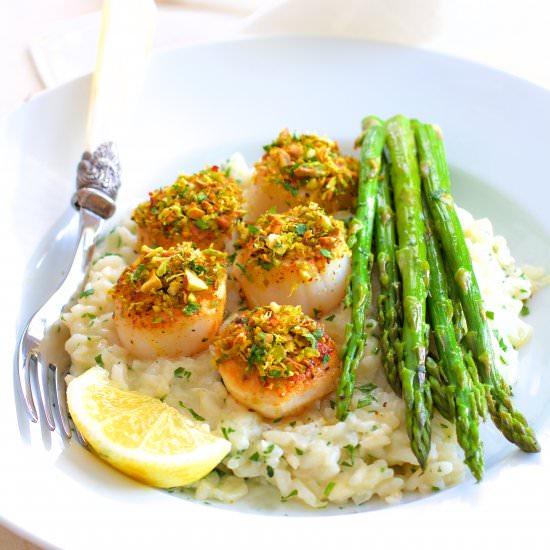 Pistachio Encrusted Sea Scallops