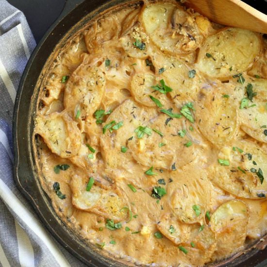 Curried Vegan Scalloped Potatoes