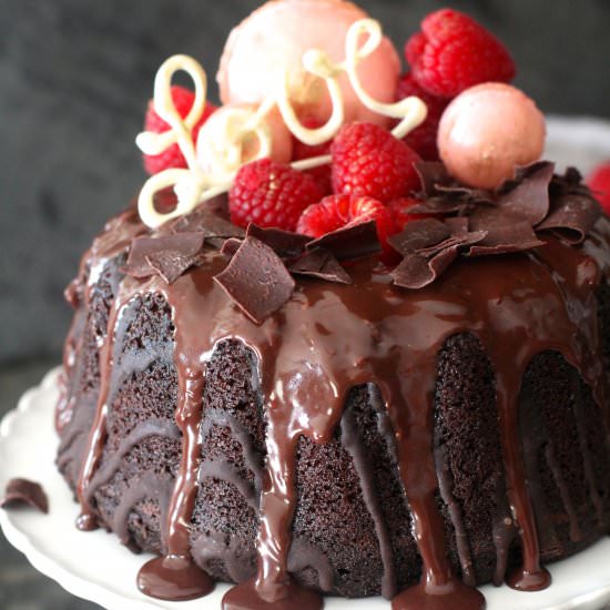 Chocolate Raspberry Bundt Cake