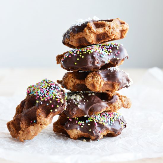 Vegan Chocolate PB Waffle Cookies