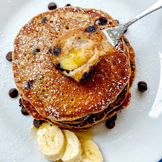 GF Chocolate Banana Pancakes