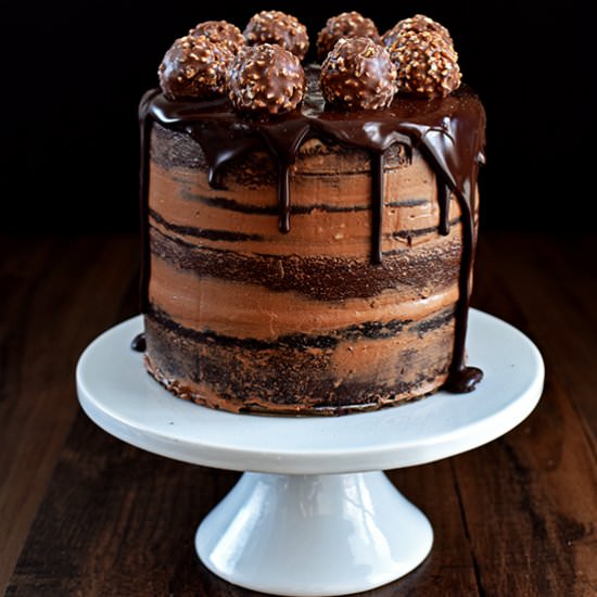 Chocolate Hazelnut Semi Naked Cake