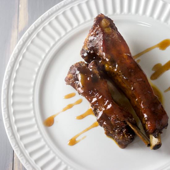 Oven Baked Ribs in Plum Sauce