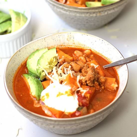 Sweet Potato Turkey Chili