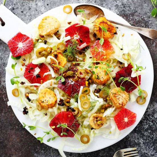 Seared Scallops with Blood Orange
