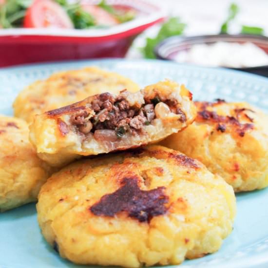 Persian Lamb Stuffed Potato Cakes
