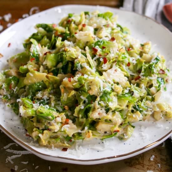Spicy Chopped Brussels Sprouts