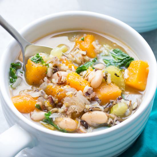 Slow Cooker Wild Rice Veggie Soup