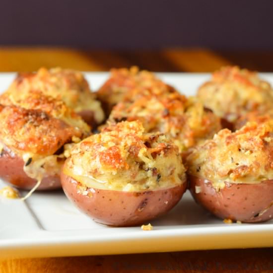 Cheesy Sausage Stuffed Red Potatoes
