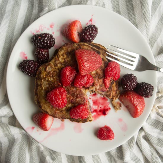 Oat Flour Pancakes w/ Berry Syrup