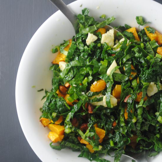 Kale and butternut squash salad