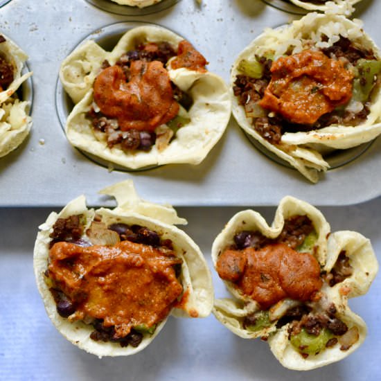 Mini Black Bean Enchilada Cups