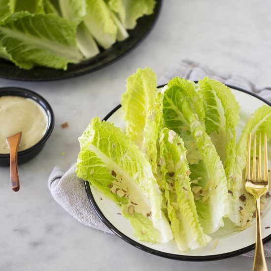 Healthy vegan Caesar salad