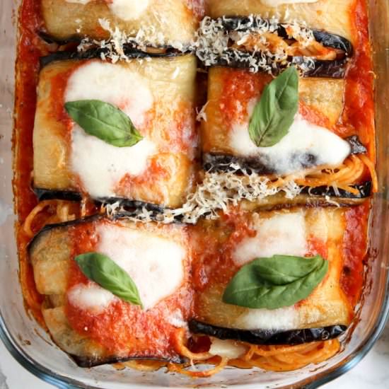 Eggplant Spaghetti Sandwiches