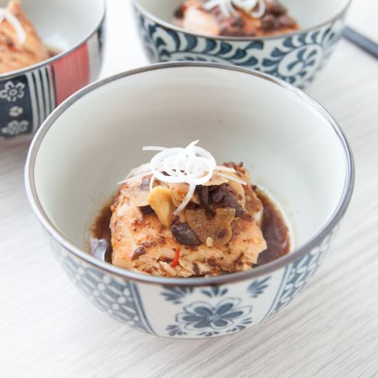 Salted Black Beans Steamed Salmon