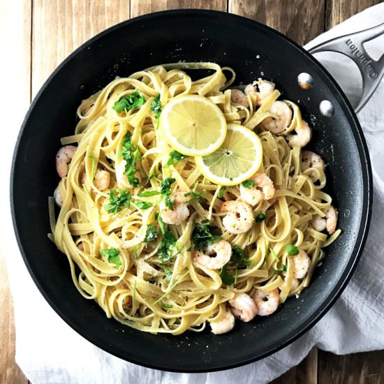 Lemon Garlic Shrimp Fettuccine