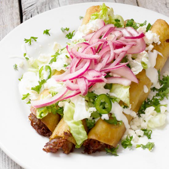 Mexican Carnitas Flautas