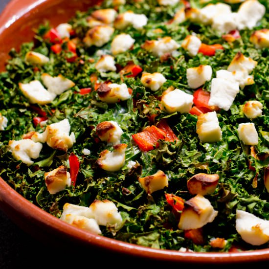 Kale and feta frittata