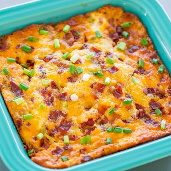 Bacon Cheddar Egg Casserole