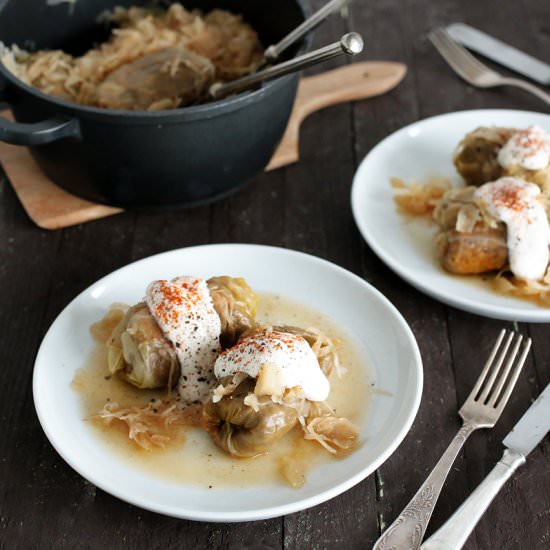 Vegan Hungarian Stuffed Cabbage