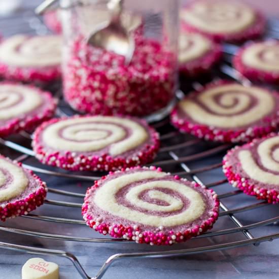 Valentine’s Raspberry Pinwheels
