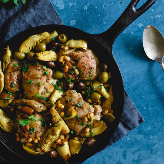 Chicken, Artichoke, & Olive Skillet