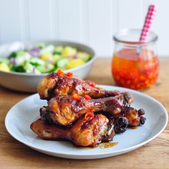 Sticky Chicken with Malaysian Salad