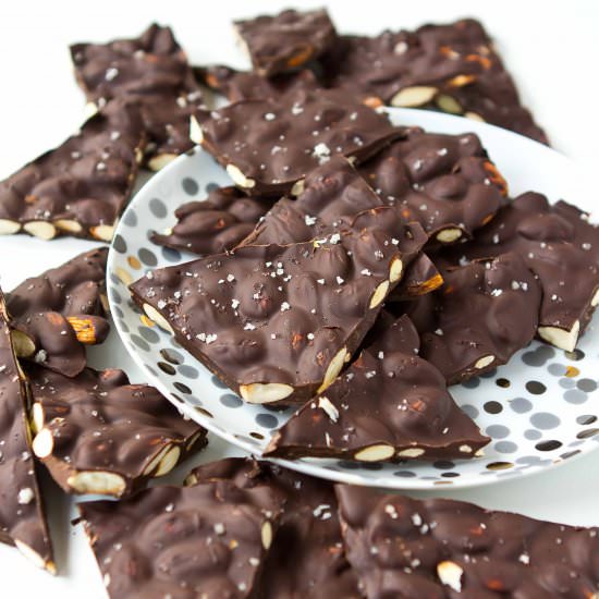 Toasted Almond Dark Chocolate Bark