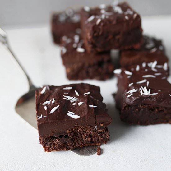 Fudgy Vegan Double Chocolate Brownies