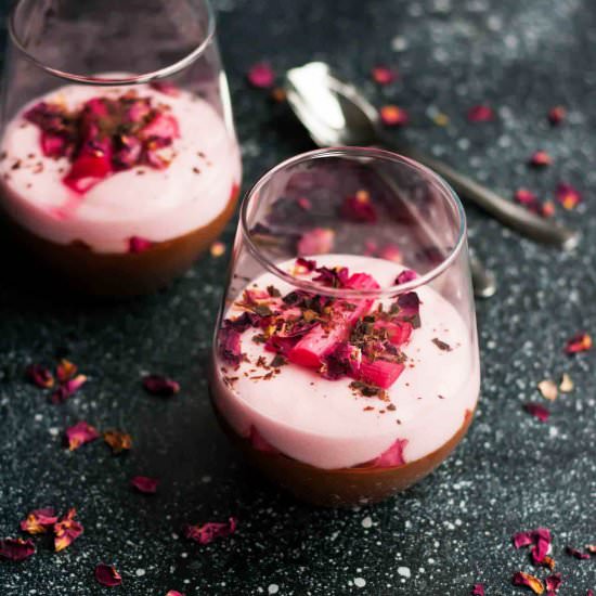 Rhubarb Dark Chocolate Parfaits