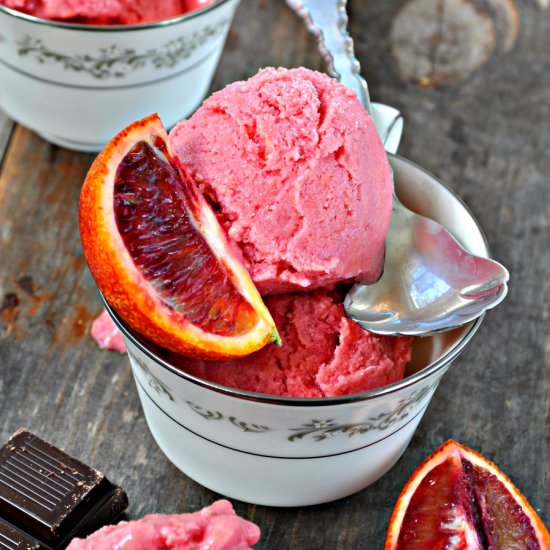 Vegan Blood Orange Frozen Yogurt