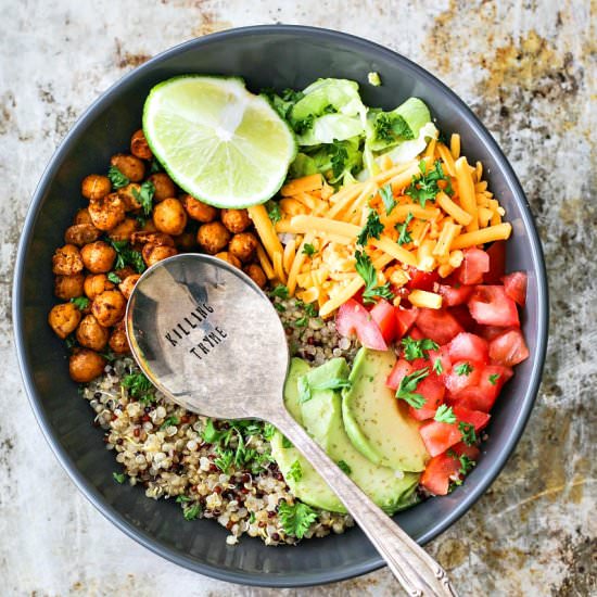Taco Grain Bowl + Crispy Chickpeas
