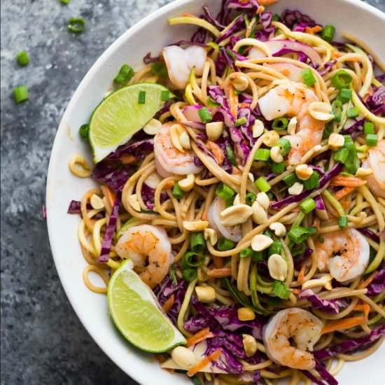 Spiralized Veggie Thai Noodle Bowls