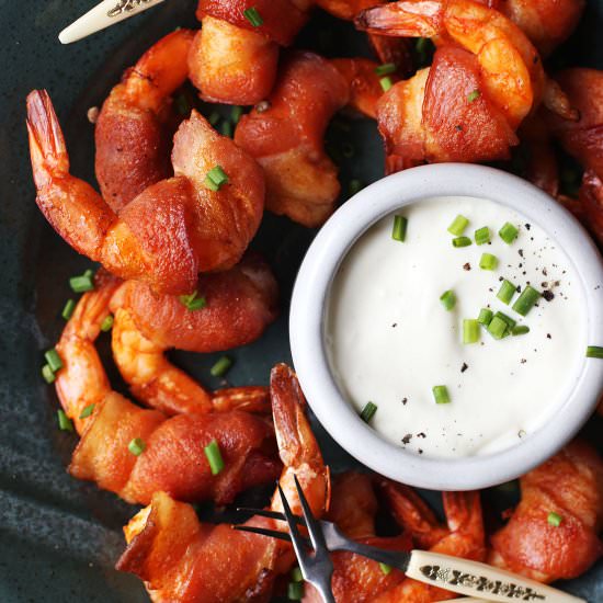 Bacon Wrapped Buffalo Shrimp