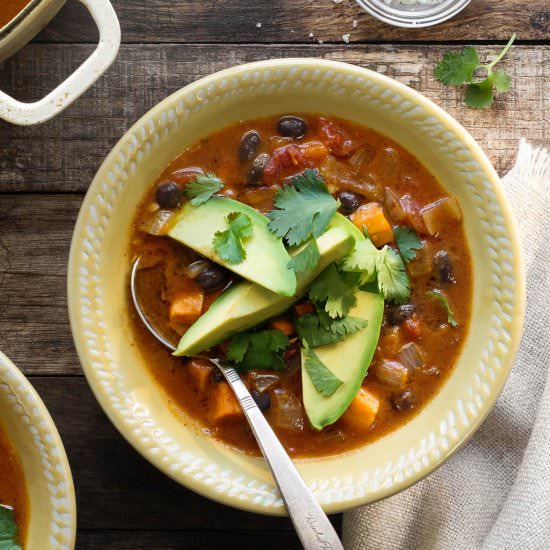 Sweet Potato and Black Bean Chili