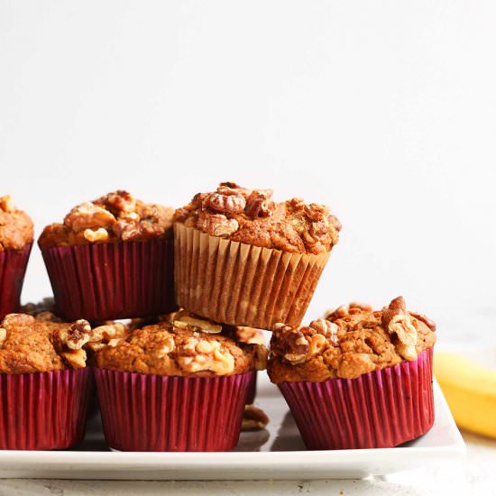 1-Bowl Vegan Banana Nut Muffins