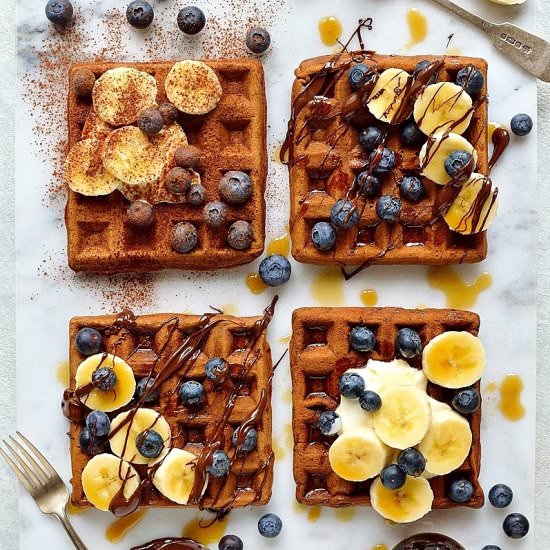 Healthier Chocolate Banana Waffles