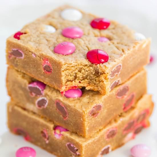 Valentine Peanut Butter M&M Blondie