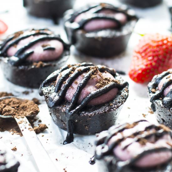 Dark Chocolate & Strawberry Tarts